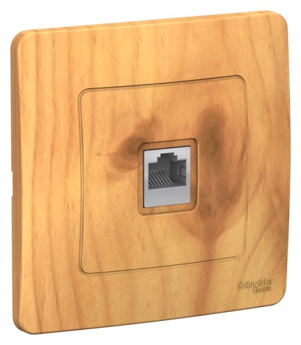 Розетка телефонная с рамкой Systeme Electric Blanca 1-м. RJ11 ясень картинка